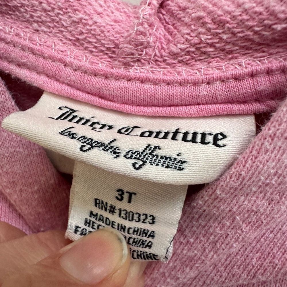 Juicy Couture 3T Girls Pink & White Kids Lace Hoodie Sweatshirt - Picture 6 of 7